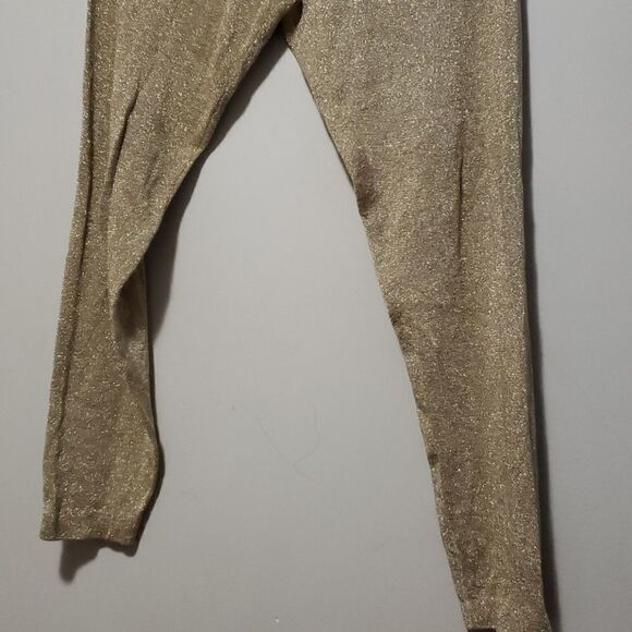 Vintage Anne KLEIN GLITTER GOLD LEGGINGS size small - Picture 4 of 5